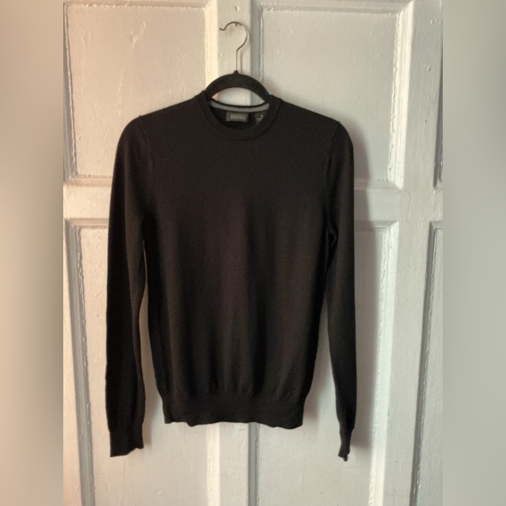 Barneys New York Black Crewneck Sweater